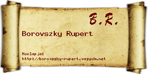Borovszky Rupert névjegykártya